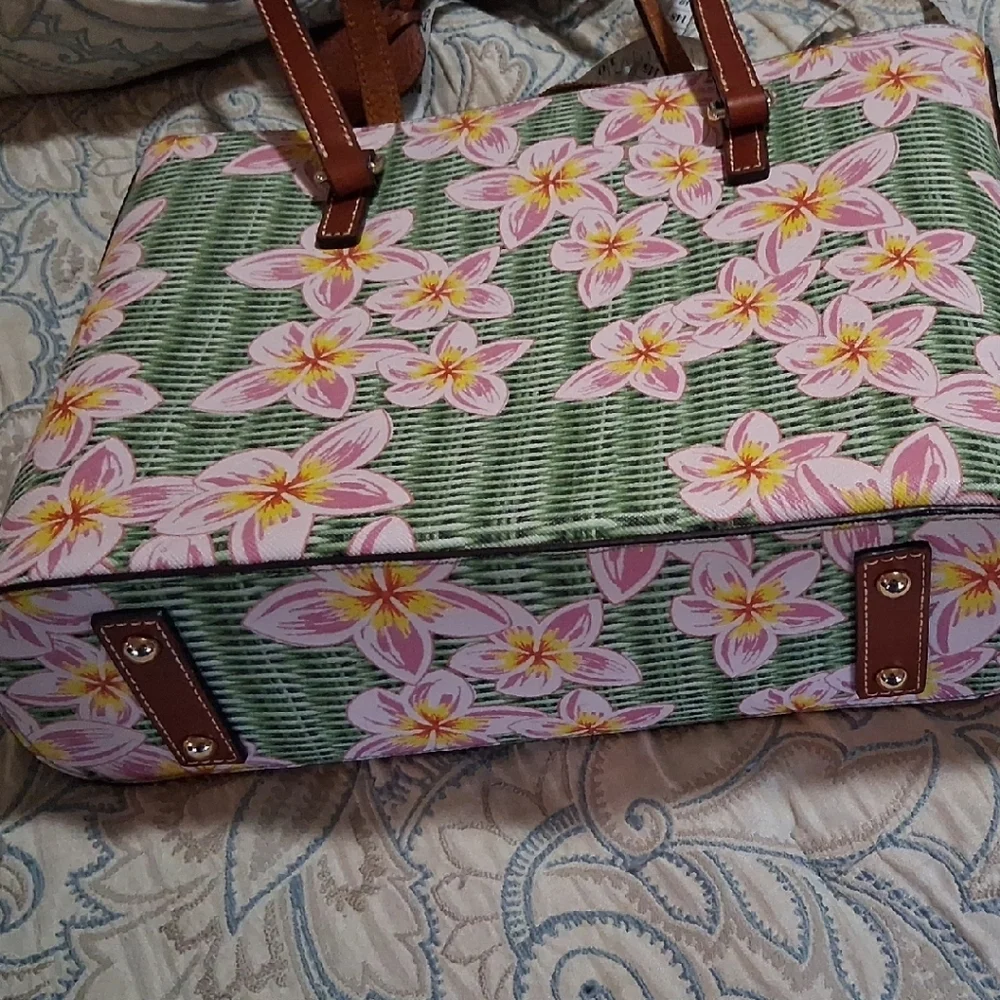 Dooney & Bourke Pink and Brown Floral Tote - Picture 2 of 4